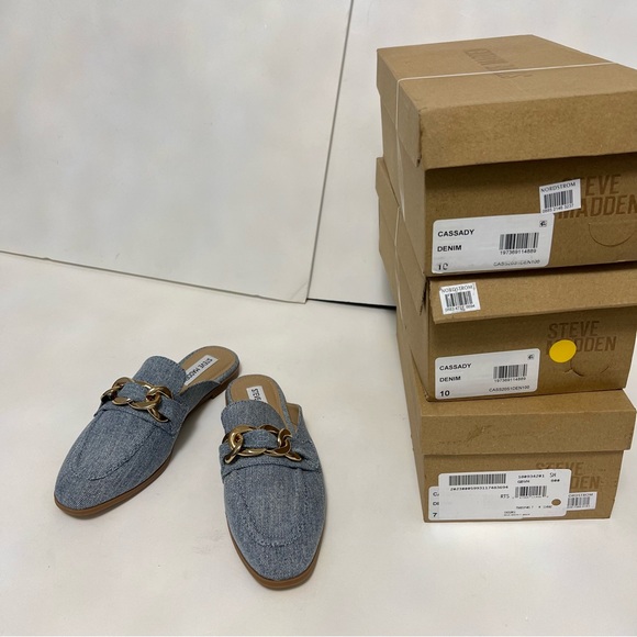 Steve Madden Cassady Loafer Mule In Light Denim Color- New In Box - Reemoly - Picture 4 of 10